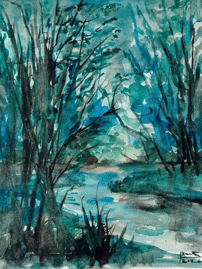 Murmullo del arroyo Watercolour Card Landscaping