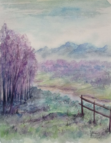 Río bruma Watercolour Card Landscaping