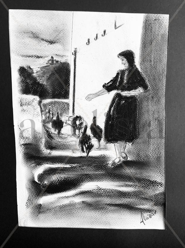 Pagesa con gallinas