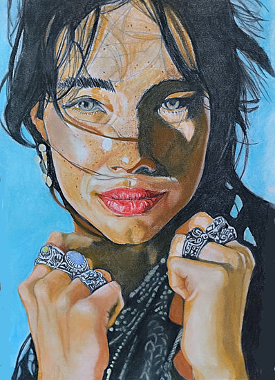 Bon dia Lápiz (a color) Papel Retrato