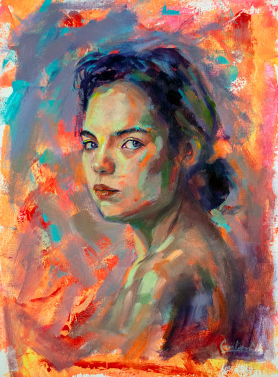 Inner Heat Oil Canvas Portrait