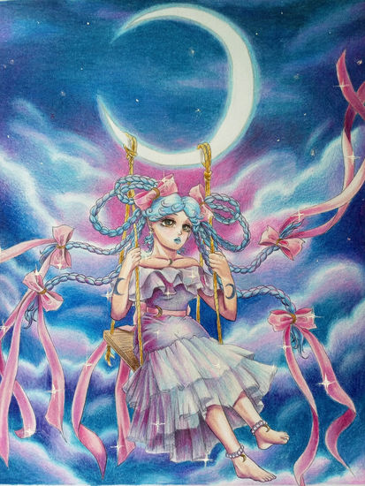 Luna Menguante Mixed Media