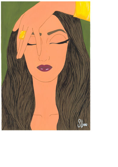 Hide Acrylic Card Figure Painting