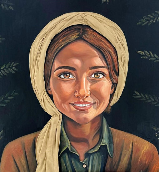 Mujer de la Tierra Oil Canvas Portrait