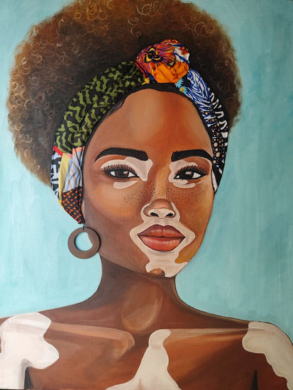 Mujer Iridiscente Óleo Lienzo Retrato