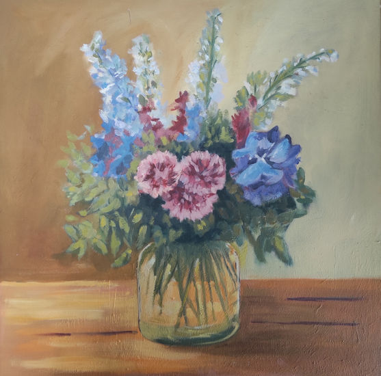 Jarrón con flores Óleo Lienzo Floral