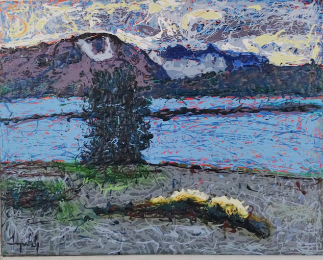 Lago Grey Acrílico Tela Paisaje