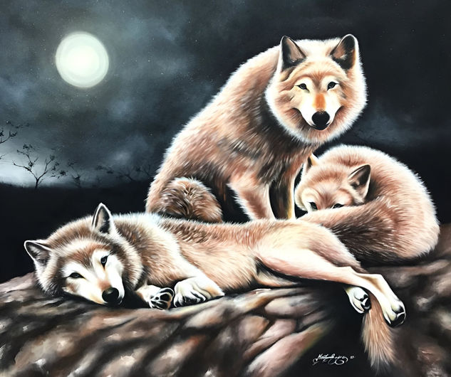 Tres lenguajes Óleo Lienzo Animales