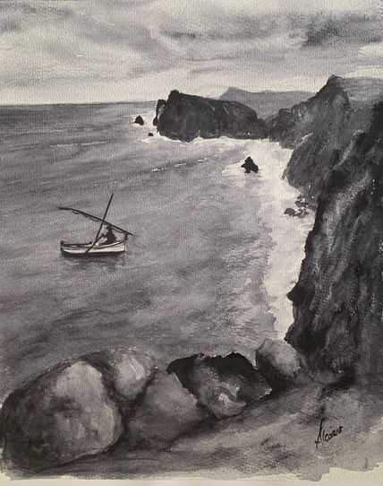 Barca entre rocas
