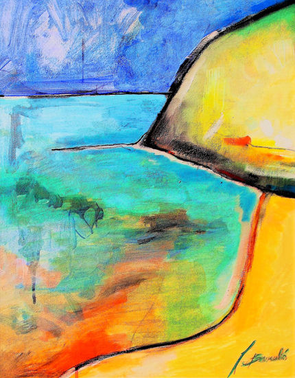 La playa irreal. Mixed media Canvas Landscaping