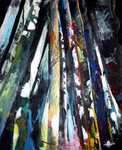 Arboles de colores. Oil Panel Landscaping