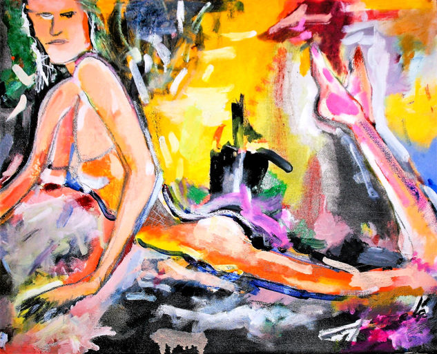 "La memoria del gesto" Mixed media Canvas Figure Painting