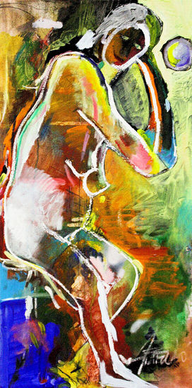 "La gravedad del deseo" Media Mixta Lienzo Desnudos