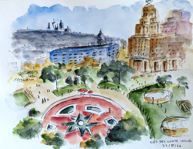 Plaça de Catalunya Watercolour Paper Others