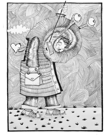 hombre caracol Tinta