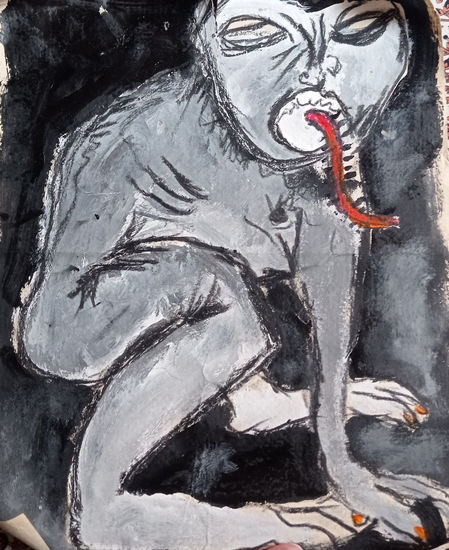 APUNTE PARA MUTE GANZES Media Mixta Papel Figura