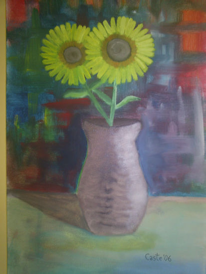 Dos girasoles Acrylic Canvas Floral Painting