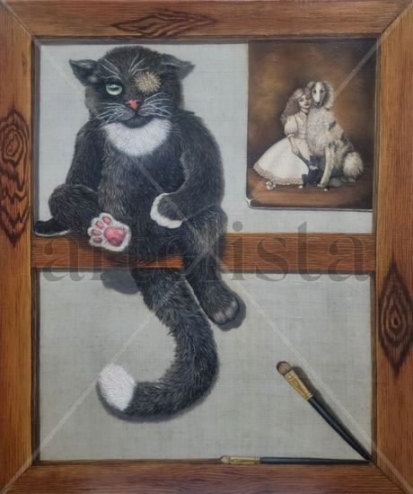 Toy cat's memory Óleo Lienzo Animales