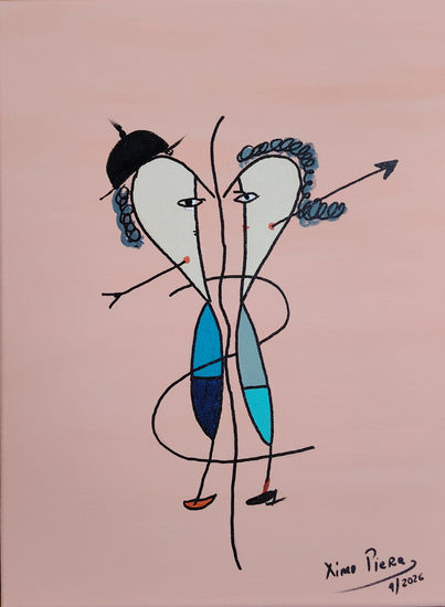 Amores que matan I Acrylic Canvas Figure Painting