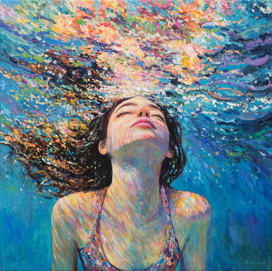 The Surface of a Dream Acrylic Canvas Figure Painting