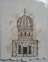 Cúpula en tinta y café