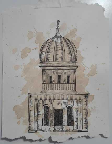 Cúpula en tinta y café