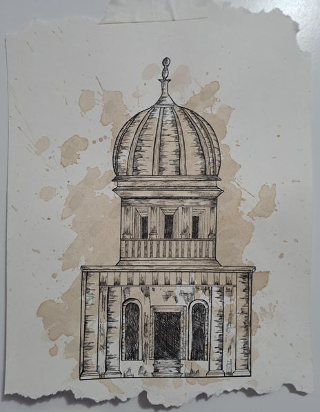 Cúpula en tinta y café