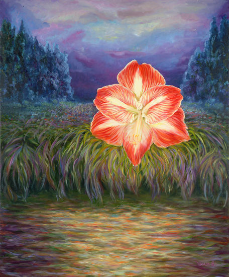 Jardín en Silencio Óleo Lienzo Floral