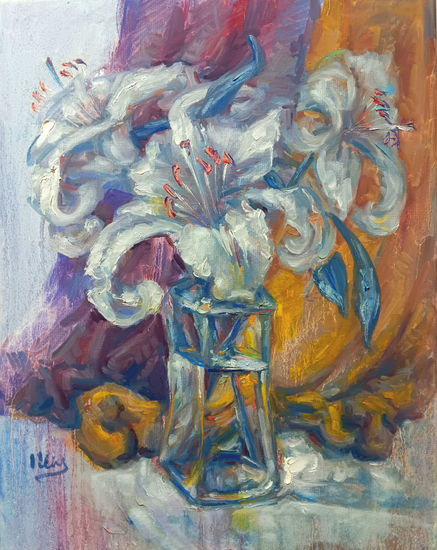 Lilies Óleo Lienzo Floral