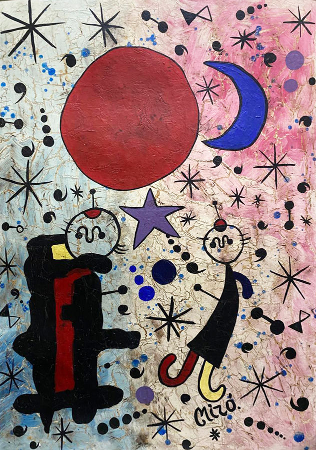 Joan Miró - Multitud en medio de una constelación