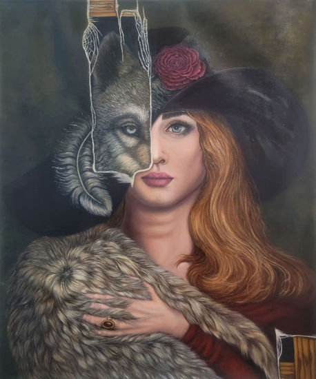 Lady Wolf Óleo Lienzo Animales