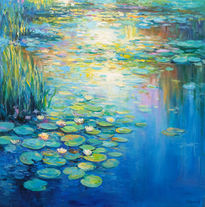 Serene Water Lily Pond