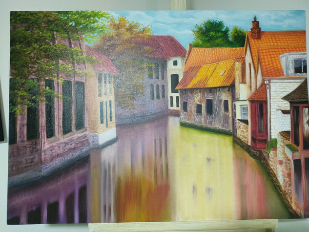 “Reflejos de Brujas” Oil Canvas Landscaping