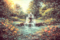 Jardin con fuente