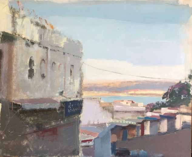 Asomado al estrecho Oil Panel Landscaping