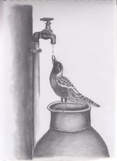 Pájaro bebiendo