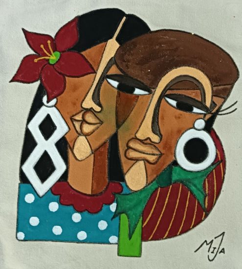 Mod 6 Acrylic Textile Figure Painting