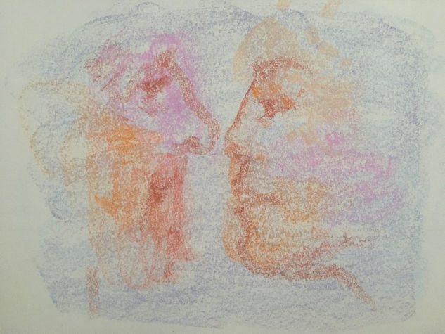 Pareja Pastel Paper Portrait