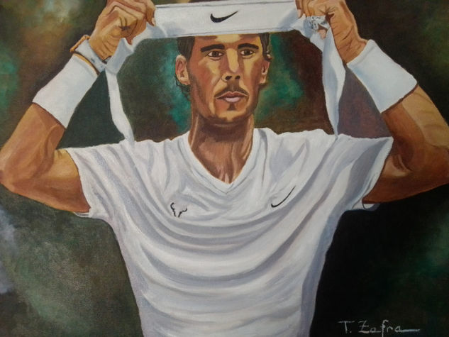 RAFA NADAL, EL GUERRERO Oil Canvas Figure Painting
