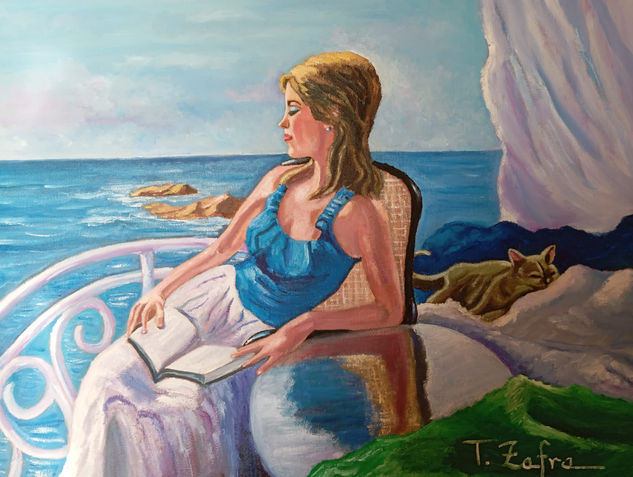 TOMANDO EL SOL Oil Canvas Landscaping
