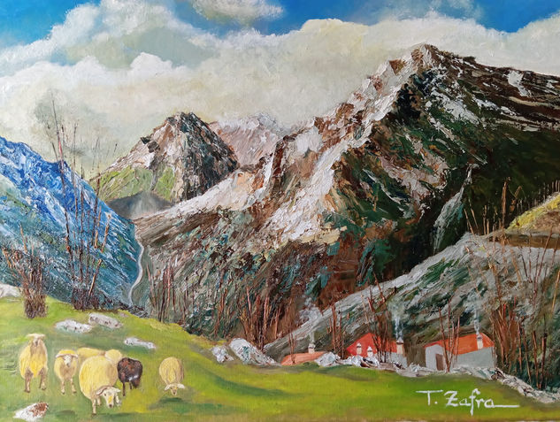 PAISAJE CON OVEJAS Óleo Lienzo Paisaje