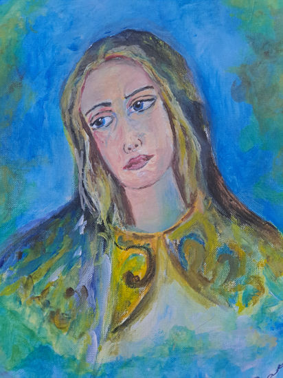 Madonna del Aurum Acrylic Paper Figure Painting