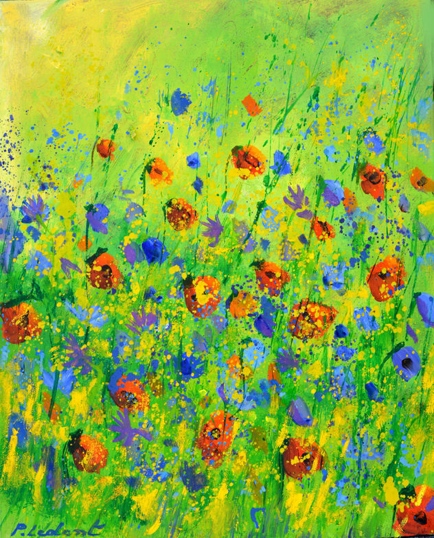Red poppies Blue cornflowers