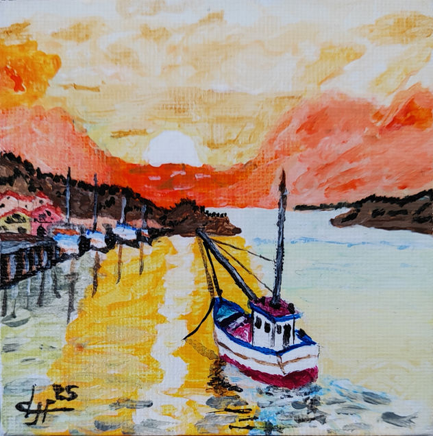 Barco al atardecer