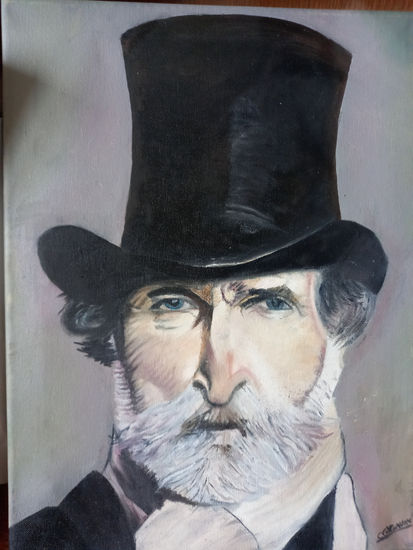 GIUSEPPE  VERDI Oil Canvas Portrait