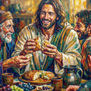 Jesús y Otros Compartiendo Comida