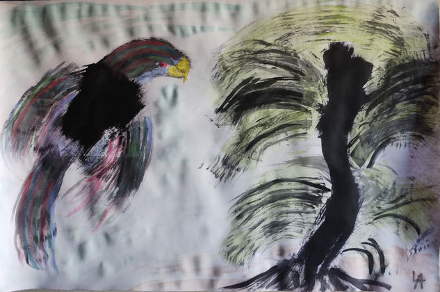 La contaminación Watercolour Paper Landscaping