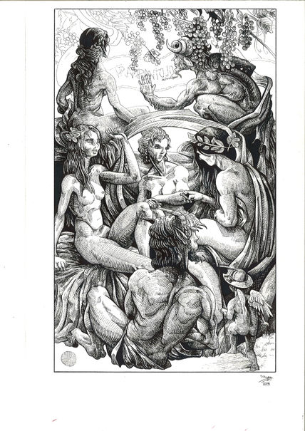 Sátiro y ninfas