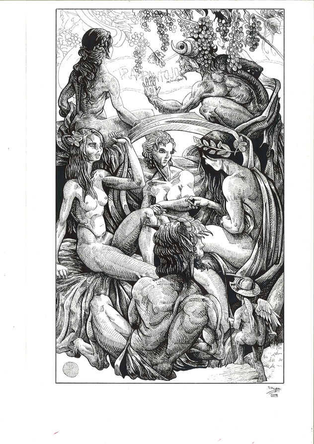 Sátiro y ninfas