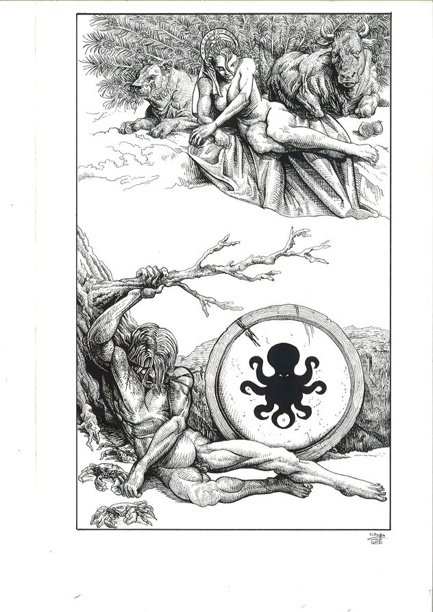 Heracles tras matar a la Hidra